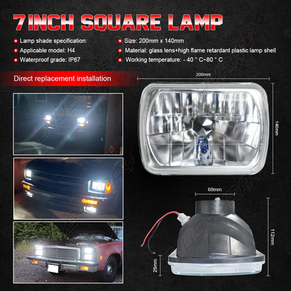 7"x6" LED Headlight Hi/Lo Beam H4 for GMC Savana 1500 2500 3500 Safari Van