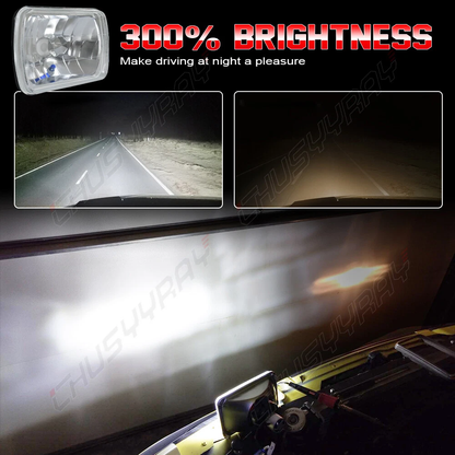 7"x6" LED Headlight Hi/Lo Beam H4 for GMC Savana 1500 2500 3500 Safari Van