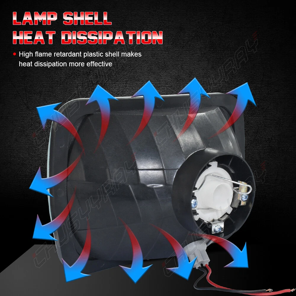 7"x6" LED Headlight Hi/Lo Beam H4 for GMC Savana 1500 2500 3500 Safari Van