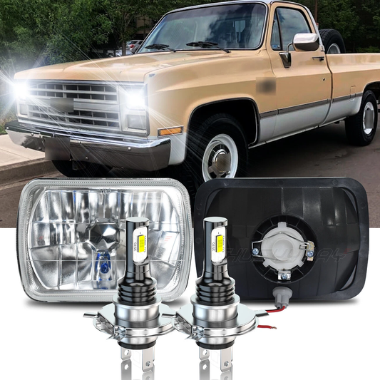 For Chevrolet C10 C20 C30 K10 K20 K30 7x6 inch LED Headlight High Low
