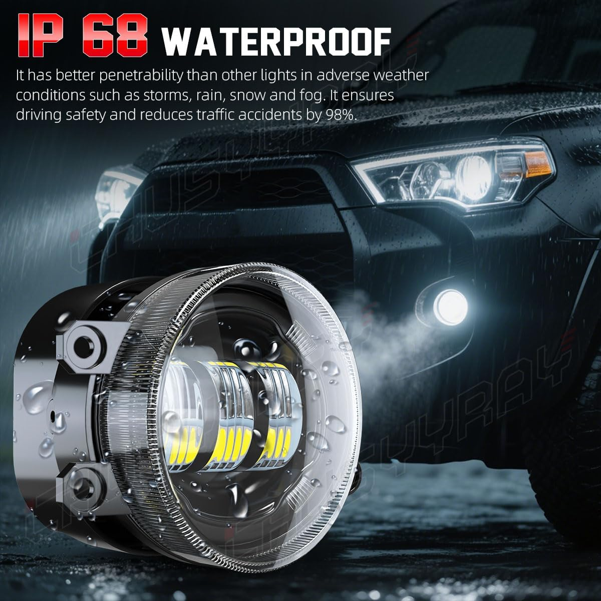 CHUSYYRAY 3.5 Inch Compatible with Lexus RX350/RX450h LED Fog Light Assembly 2010 2011 2012 2013 2014, Front Bumper Fog Light, 6000K White 500% Brightness, Pack of 2