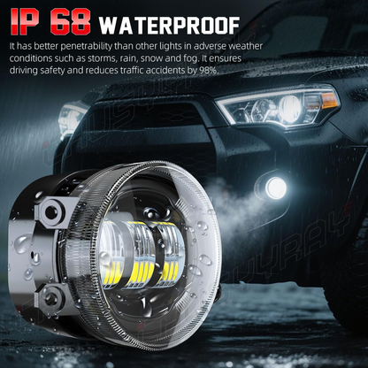 CHUSYYRAY 3.5 Inch Compatible with Lexus RX350/RX450h LED Fog Light Assembly 2010 2011 2012 2013 2014, Front Bumper Fog Light, 6000K White 500% Brightness, Pack of 2