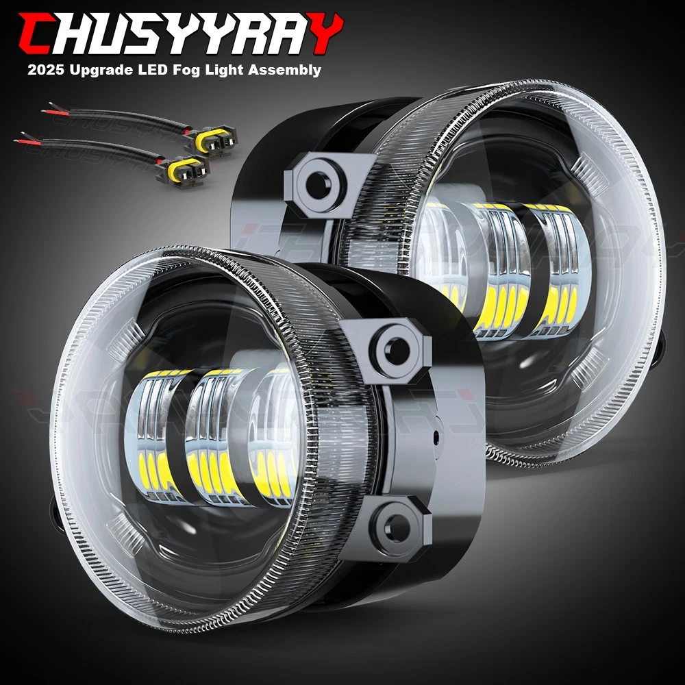 CHUSYYRAY 3.5 Inch Compatible with Lexus RX350/RX450h LED Fog Light Assembly 2010 2011 2012 2013 2014, Front Bumper Fog Light, 6000K White 500% Brightness, Pack of 2