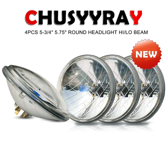 5 3/4'' 5.75 inch Headlights for Off-road Compatible with Chevrolet Corvette C3 Headlights, Halogen 6000K White High Low Beam, Plug n Play, 4-Pack