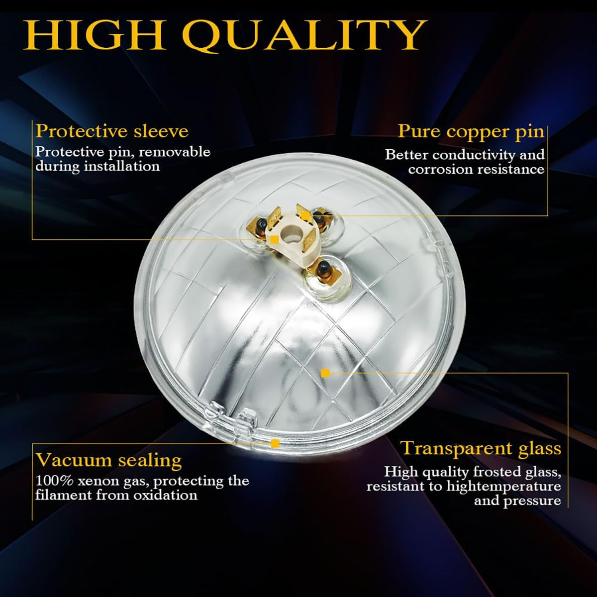5 3/4'' 5.75 inch Headlights for Off-road Compatible with Chevrolet Corvette C3 Headlights, Halogen 6000K White High Low Beam, Plug n Play, 4-Pack