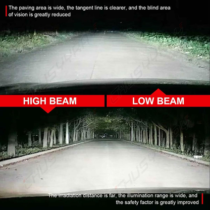 7" Round Compatible with Ford F150 LED Headlight Assembly 1975-1979 for Off-road, DOT Approved, High Low Beam Clear Lens Glass, 500% Brightness 6000K 10000LM White, Pack of 2