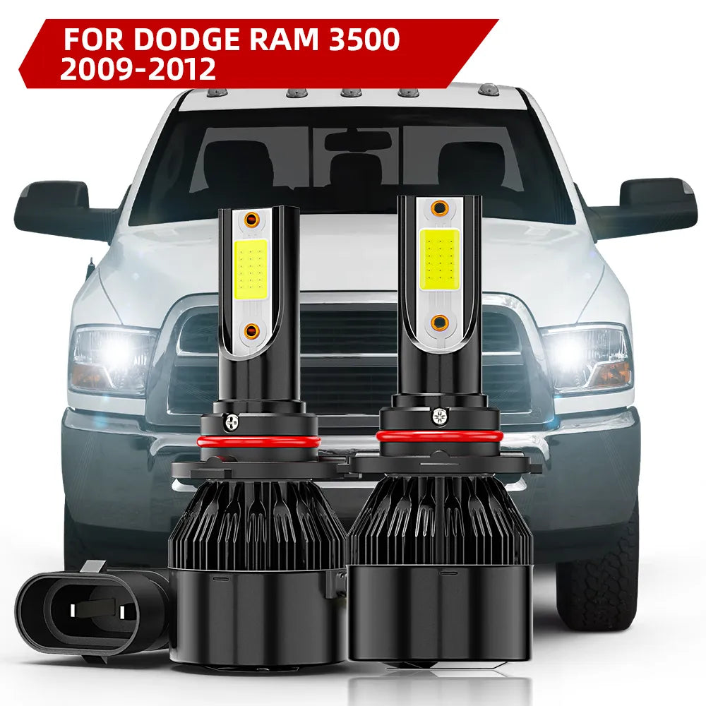 For 2009-2012 Dodge Ram 3500 LED Headlight Low Beam 6000K Bulbs